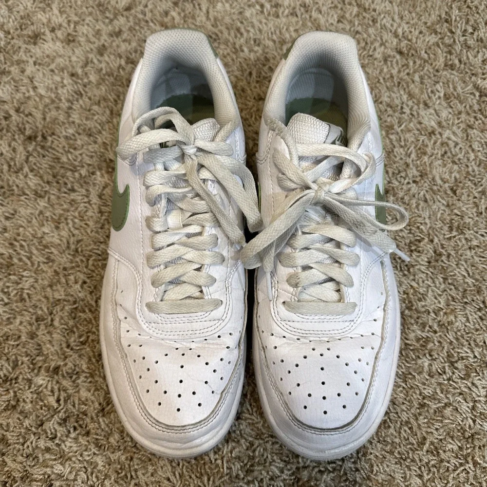 Nike‎ Court Vision Low Next Nature Green Men's 8.5 FD0781-100 White Sneakers
